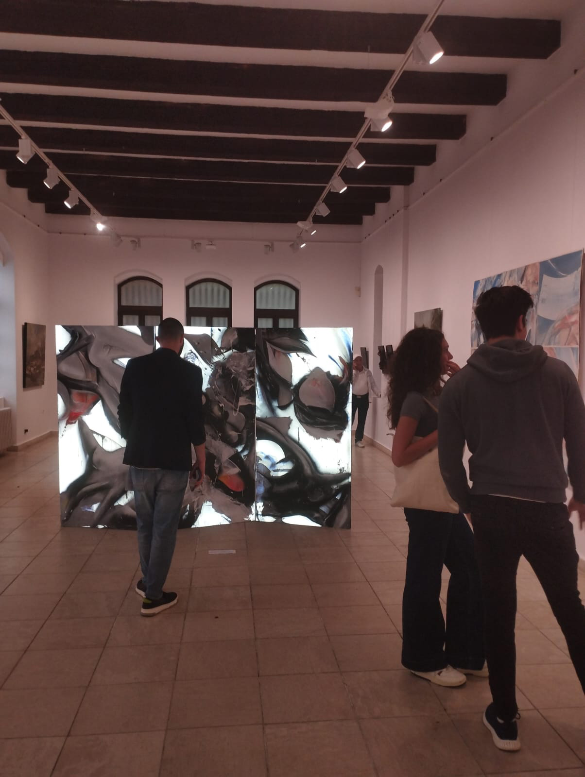 Şevket Sönmez, “Paravent V”, 2024, Mixed media, 180 x 90 cm (x3)